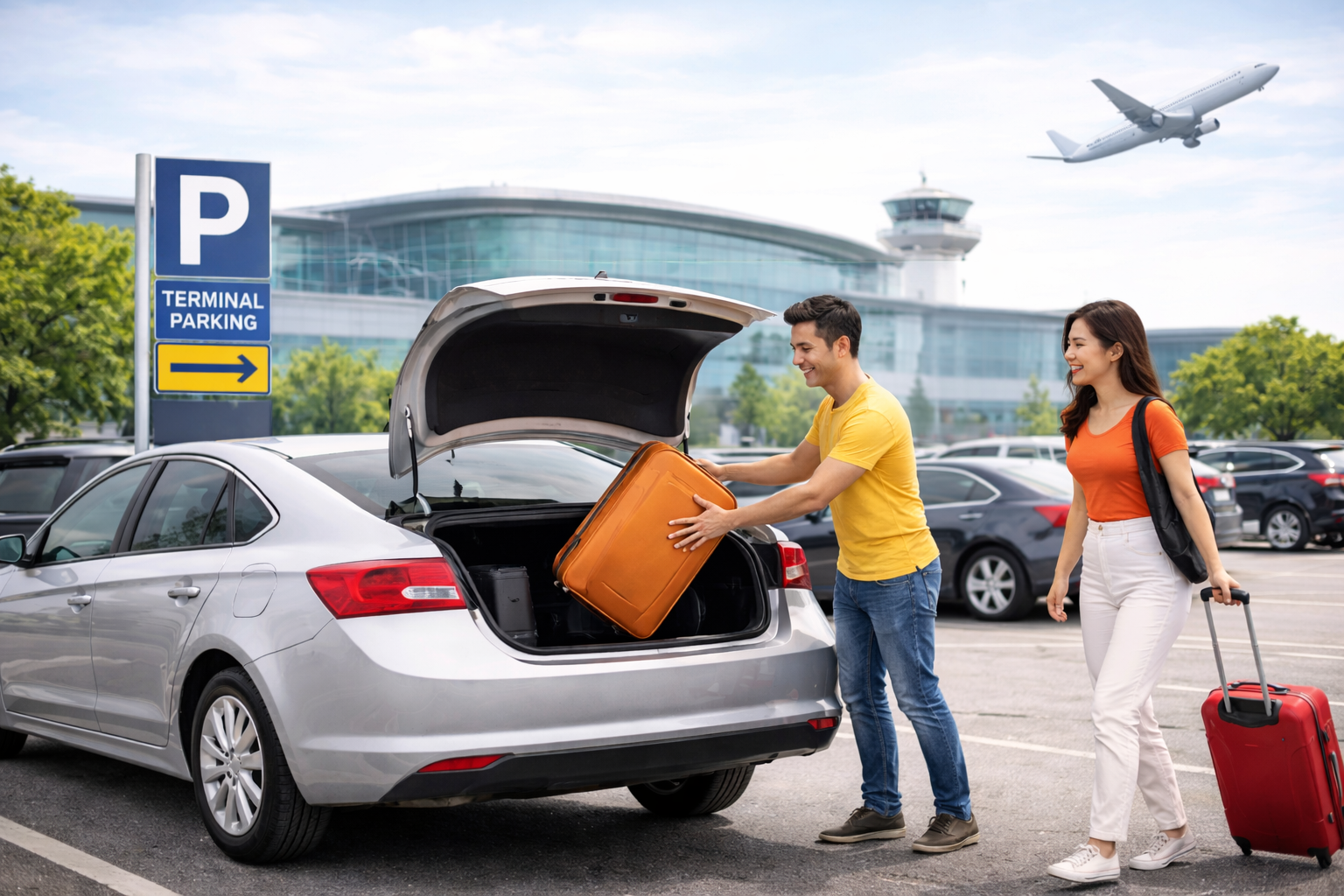 Professional valet driver receiving car keys at airport terminal